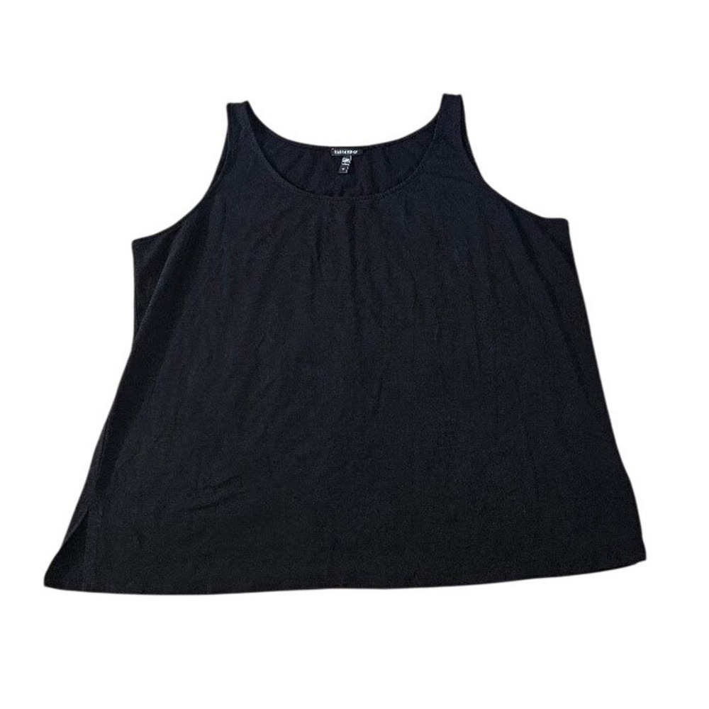 Eileen Fisher Black Tencel Lyocell Stretch Tank Top Scoop Neck Plus Size 3X